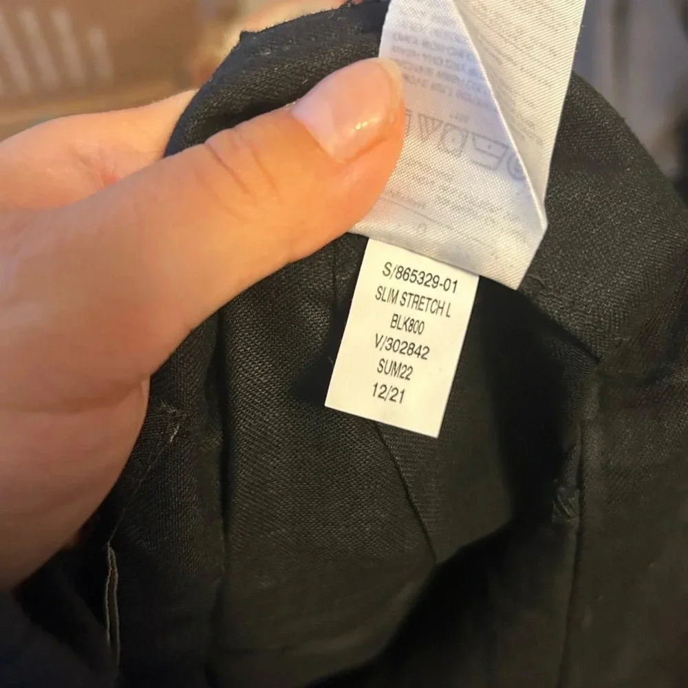 Banana Republic Black Linen High Waisted Slim Ankle Pants